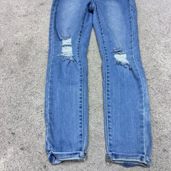 Wax Jean Skinny Jeans Women’s Blue Distressed Pockets Size 3 - Picture 8 of 12